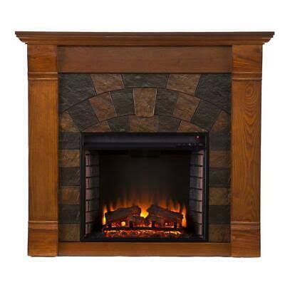 Jamestown 45.5 in. W Electric Fireplace in Salem Antique Oak - Image 4