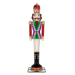 2025 Animated Christmas Nutcracker Blow Mold Decoration, Multicolor, 9′, by Holiday Time